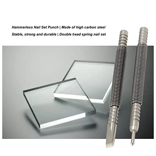 Cyrank 2-piece pin punch set with cold chisel, hinge pin punch, and spring-loaded nail tools