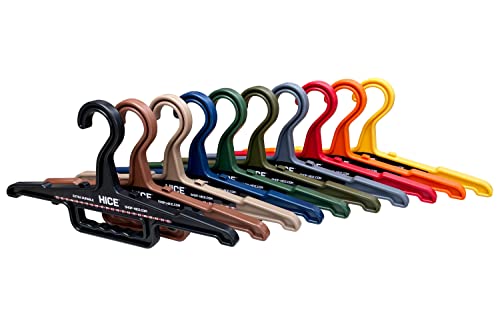 HICE - Garrison Heavy Duty Hanger | Original Heavy Duty Clothes & Equipment Hanger | 150 lb Load Capacity | Durable High Impact Resin | for Police, Military, Workwear & Clothing (Black, Set of 2) Black