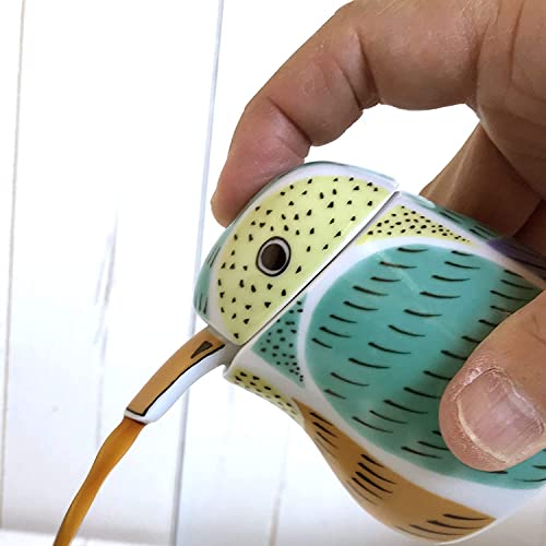 有田焼やきもの市場 Soy Sauce Dispenser Ceramic Bottle Cute 2.5 fl oz Japanese Arita Imari ware Made in Japan Kawasemi Bird Kingfisher