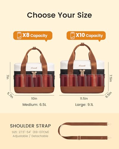 LOVEVOOK Insulated Lunch Bag for Women & Men - Cooler Lunch Tote and Lunch Box for Work and Travel, Pink Large Pink-beige-brown