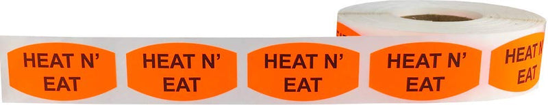 Heat N' Eat Grocery Store Food Labels .75 x 1.375 Inch Oval Shape 500 Total Adhesive Stickers (Pack of 2) 0.75 x 1.375" Oval (Pack of 2)