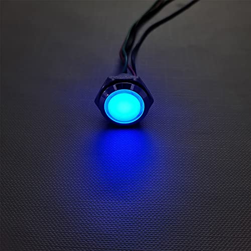 GUUZI 4pcs 12V-24V RGB Triple (Red Green Blue) Metal LED Indicator Light 16 mm Waterproof Signal Lamp with Cable Red/Blue/Green - 16mm