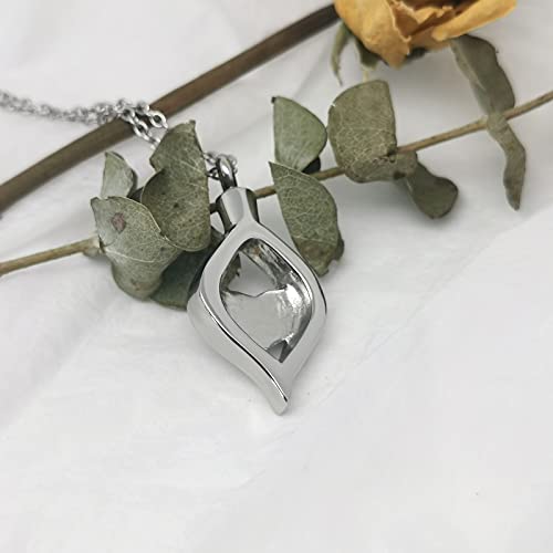Teardrop Eye of My Heart Crystal Cremation Urn Necklace for Human Pet Ashes Holder Memorial Keepsake Pendant Jewelry Sister
