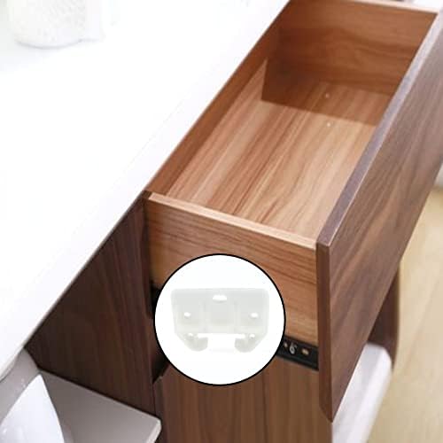 [Australia - AusPower] - Drawer Guides Plastic Drawer Track Rail Guide Brackets for Dresser Cabinet Closet Drawer, White, 8 PCS 