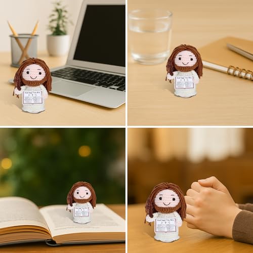 Jesus Crochet Doll Baptism Christian Gifts for Women Men Senior 2027 Gift