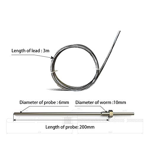 Ubibot RS485 PT-100 Thermocouple Temperature Probe, Platinum Resistor Sensor for Extreme Heat or Cold, Monitor -200 to 400 C,Audio Plug for GS1-AETH Device only Audio plug
