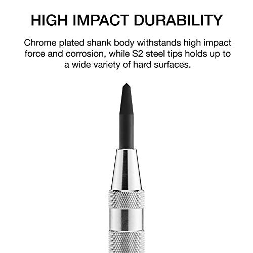 NEIKO 02639A 6-inch automatic center punch with chrome-plated shank and S2 steel tip