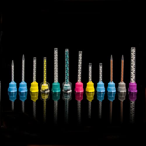 [Australia - AusPower] - S&D USA FDA & TUV CE 1 Pack = 50PCS Dental Silicone HP Mixing Tips Intral-Oral Tip Dynamic Mixer Brown & Flat Tip 