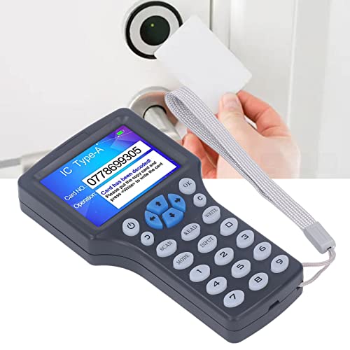 [Australia - AusPower] - NFC Card Reader Duplicator 2.8inch HD Full Color Screen Writer 10 Frequency Key Card with USB Port Supports ISO 14443 A Cards EM Cards AWID Cards 