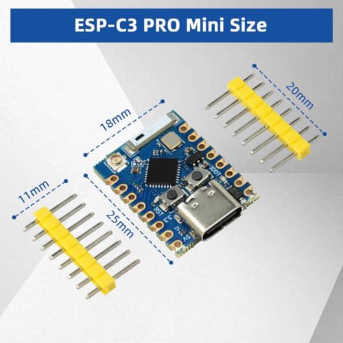 ESP32-C3 PRO Mini Development Board, ESP32-C3 Pro Mini Module Onboard ESP32-C3FH4 Chip WiFi Bluetooth ESP32 Development Board for Arduino Pack of 3