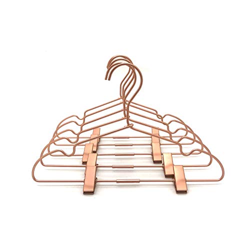 Metal Hangers Baby Clothes 12.5" Rose Gold Clips Hanger Children Kids Pants Hanger Display and Storage 10Pack 10