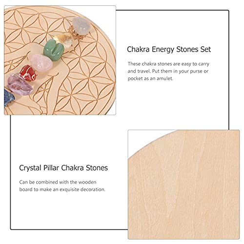 Beaupretty Healing Crystal Grid Board Set Crystal Therapy Set Chakra Stones Balancing Gemstones for Meditation Zen Aura Cleansing Rose Box