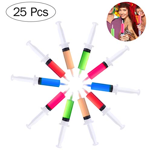 BESTONZON 25 Pack Jello Shot Syringes - 2 OZ Food Grade Party Syringe with 30 Caps - Durable Reusable for Birthday and Other Parties