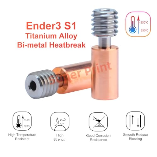 Super Print Sprite Extruder/Pro Heater Block Upgrade Hotend Kit,Ender 3 S1 Bi-Metal Heatbreak,MK8 Hardened Steel Nozzle 0.4 for Ender 3 S1,Ender 3 S1 Pro,S1 Plus,CR10 Smart Pro,Sermoon V1,300℃ MK8 Hardened Kit