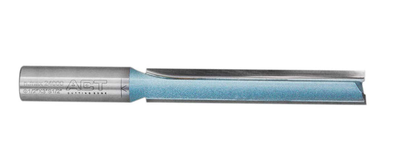 Accusize Industrial Tools Double Flute Extra Long Straight Carbide Tipped Router Bit, 1/2'' Diameter, 3'' Depth, 1/2'' Shank, 4.7'' Oal, 0021-0828 3" Flute Length