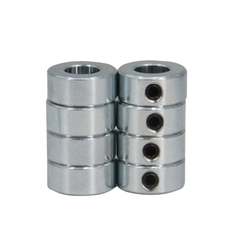 [Australia - AusPower] - 1/2" Bore Shaft Collar with Zinc Plated Solid Steel Style Set Screw Shaft Collars for Machinery and Industrial Use, 8pcs/Pack (Silver-1/2") 1/2" 