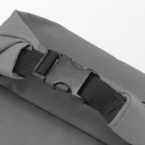 無印良品 MUJI 84843099 Adjustable Height Lunch Bag, Roll Top Type, Large, Gray