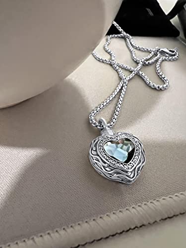 Cremation Jewelry for Ashes, Sterling Silver Blue Heart Urn Necklace for Ashes for Women, Keepsake for Human and Pet, Forever in My Heart Ash Cremate Necklace for Cremate Jewelry