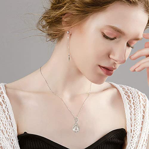 Sterling Silver Urn Necklace for Ashes for Women: Infinity Cremation Jewelry for Women - Ashes Keepsake Pendant Memorial Jewelry Gifts for A Loss of Loved Ones white
