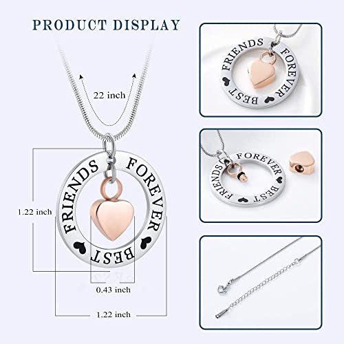 zeqingjw Cremation Jewelry Urn Necklace for Ashes Heart Keepsake Urn Pendant Memorial Ash Urn Jewelry for Women Men Rose Gold