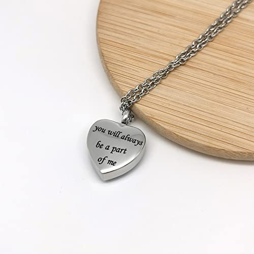 QeenseKc Heart Tree Life Cremation Urn Necklaces for Ashes Big Crystal Memorial Urn Locket Pendant Necklace for Human Pet