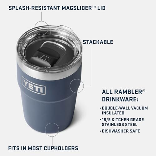 YETI Rambler 16 oz Stackable Tumbler, Vacuum Insulated, Stainless Steel with MagSlider Lid Cape Taupe
