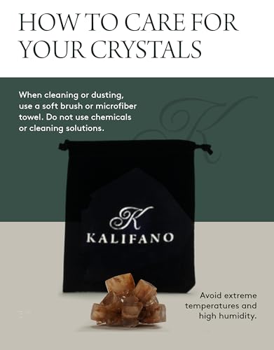 KALIFANO Natural Aragonite Cluster - High Energy Reiki Crystal Star Aragonito with Healing Properties - Information Card Included (Family Owned and Operated)