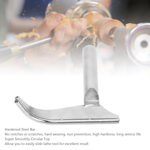 J-Curved Lathe Tool Rest for " (25mm) Post – -Duty Hardened Steel Woodturning Support with Curved & Stable Base