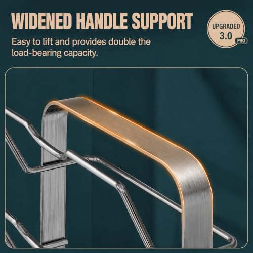 Pot Lid Holder & Spoon Rest – Countertop Organizer for Lids, Spoon, Spatulas, Cutting Board – Stove Top Stand with Removable Drip Tray, 304 Stainless Steel, 2-Tier 2 levels