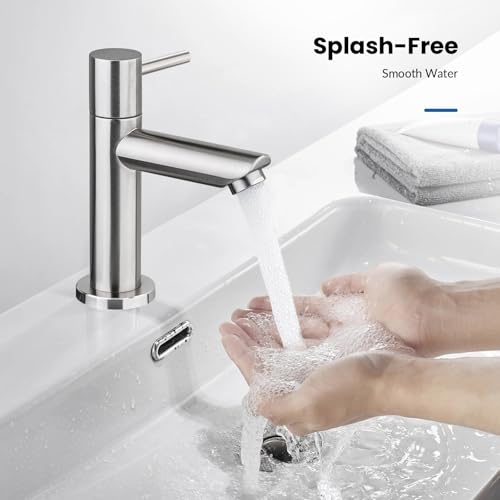 Ibergrif M18103 Brushed SUS304 Cold Water Basin Tap, 70 mm