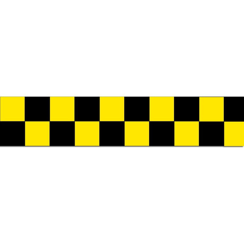 INCOM Manufacturing Checkerboard Race Pattern Laminated Safety Tape, 1 Inch Square, Yellow and Black, Indoor and Outdoor Use, 2 Inch x 54 ft, LCB210 2 Inches x 54 Feet