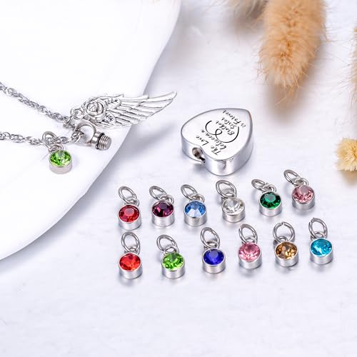 Gredstar Heart Urn Necklace for Ashes, Cremation Keepsake Pendant Brother and Sister