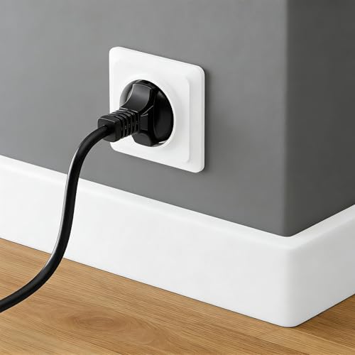 Schuko Extension Cable Short, Protective Contact Extension Cable, Black 16 A / 250 V, Power Cord Socket Extension, 3 x 1.5 mm² 16 A 250 V IP44 for Home, Office, Outdoor Use 0,3m