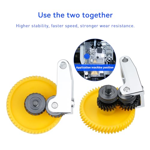 Upgrade Oblique Tooth Nano Coating Hardened Steel Extruder Gears with Aluminum Handle Compatible with Bambulab X1, X1 Carbon/Combo, P1P, P1S, P1S Combo 3D Printer Accessories
