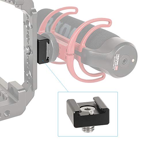 CAMVATE 3/8"-16 Cold Shoe Mount Adapter Compatible for ARRI-Locating Pin (Pack of 2) 3/8"-16 (Pack of 2)