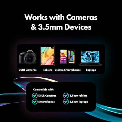 Movo NanoMic Wireless Lavalier Microphone for Camera – Clip-On TRS Wireless Mic System for DSLR, Camcorders, and Mirrorless Cameras – Dual Microphones with Charging Case for Video, Interviews
