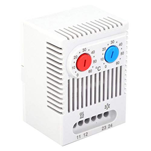Temperature Controller, PC Temperature Controller Switch Open/Close Supports 12-250V Wide Voltage Input Adjustable Mechanical Thermostat 0-60 ZR011(ZR011)