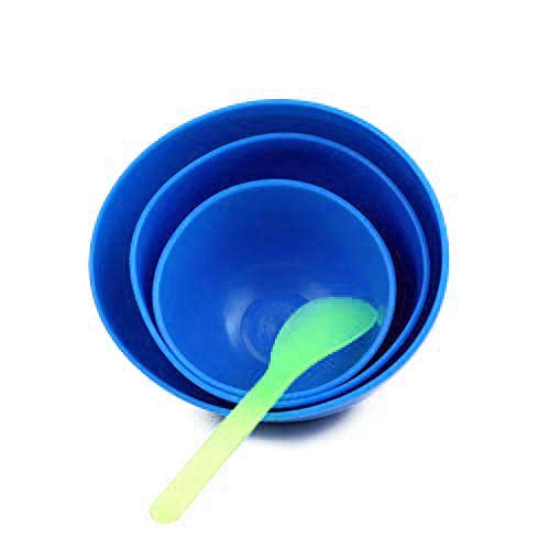 [Australia - AusPower] - 3PCS Flexible Rubber Mixing Bowl +3 Spatulas Dental PVC Rubber Mixing Bowl for Alginate and Plaster Materials 