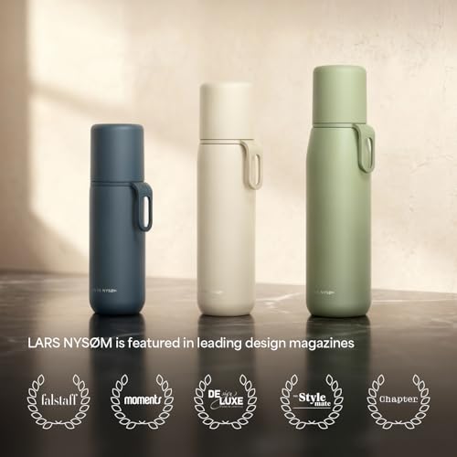 LARS NYSØM Stainless Steel Thermo Water Bottle 25oz - Coffee Thermo Carbon Black 25.4 Ounces