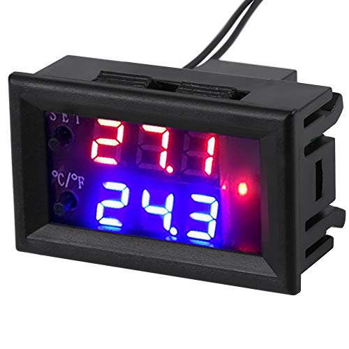 [Australia - AusPower] - DC 12V Digital Temperature Controller Thermostat 12V Temperature Control Switch Simple Stage Thermostat Outlet Heating & Cooling Mode Outlet Thermostat with Sensor Digital Temperature Controller 