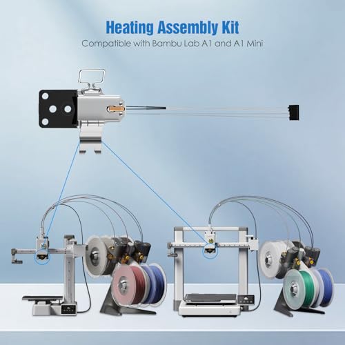Heating Assembly Kit for Bambu Lab A1 / A1 Mini, Integrated Ceramic Heating Element with Heat-Resistant Hotend Base, Stable Heating Replacement – 3D Printer Accessories