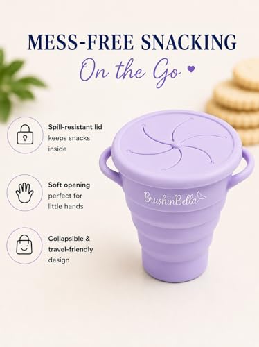 Baby Feeding Supplies - Complete Baby Feeding Set with Baby Plate, Baby Spoons First Stage, Silicone Bib and Snack Cup - Infant Eating Utensils and Baby Bowl with Suction Purple Violet