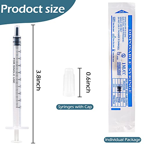 1 ml Colostrum Syringe Plastic Syringes with Caps, No Needle | for refilling measuring liquids scientific laboratories plant watering animal feeding glue applicator-20 20 x 1ml syringes
