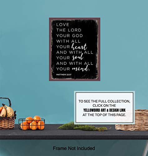 Masculine Christian Wall Art - Holy Scripture Wall Decor - Religious Gifts for Women, Men, Bedroom, Living Room - Bible Verses Decor - Inspirational Positive Quotes Plaque Sign Poster - Unframed