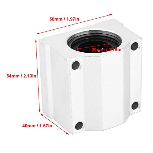 20mm Linear Bearing Slide Block, 2pcs SC20UU 20mm CNC Linear Motion Ball Bearing Slide Block Bushing, 40mm Height
