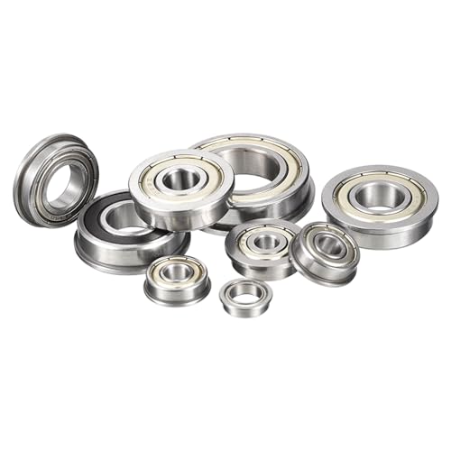 HiPicco FR8-2RS Flanged Ball Bearing, ID 1/2 x OD 1-1/8" x Width 5/16" Miniature Bearings, Double Rubber Sealed Deep Groove Bearings, Pre-Lubricated (GCr15) Chrome Steel 10pcs 10 FR8-2RS 1/2x1-1/8"x5/16"