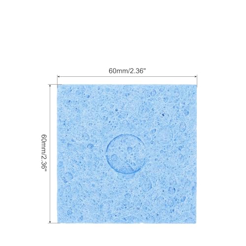 QUARKZMAN Pack of 15 Soldering Sponge 6 x 6 cm Square with Holes Blue Cleaning Pads Soldering Tip Replacement for Cleaning the Soldering Iron 6mm
