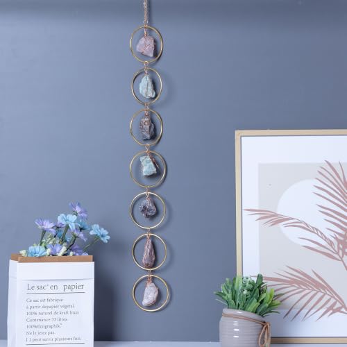 Chakra Hanging Crystals Suncatcher Healing Crystal Decor Chakra Wall Decor 7 Raw Crystal Gems