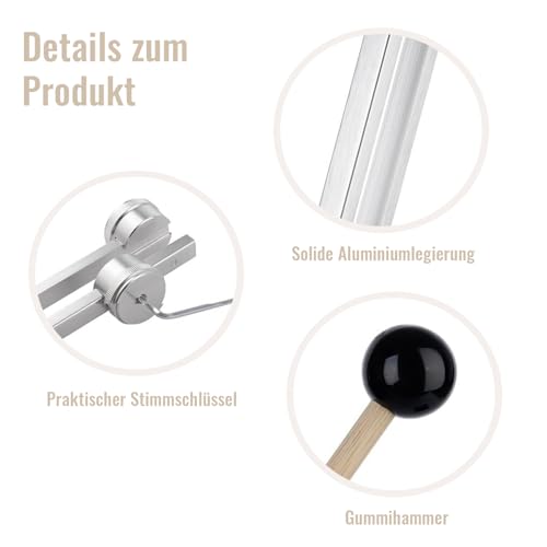 Tuning Fork 128Hz Healing Tuning Fork Neurology Delivers Precise Frequency Response with a Silicone Hammer and Cleaning Cloth Packed in a Soft Velvet Bag | Precise frequency response, with a silicone hammer and a cleaning cloth, packed in a soft velvet...