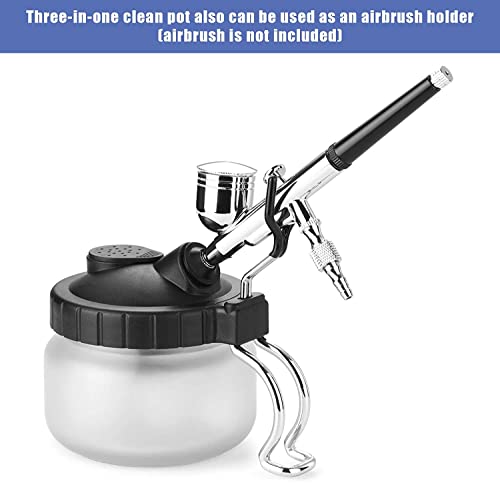 Airbrush Cleaning Kit AILHOMEWELL Airbrush Clean Pot Glass Cleaning Jar with Holder 5pc Cleaning Needles/5pc Cleaning Brushes/1 Wash Needle/3 Extra Filters Airbrush Cleaner kit Airbrush Gun Wash